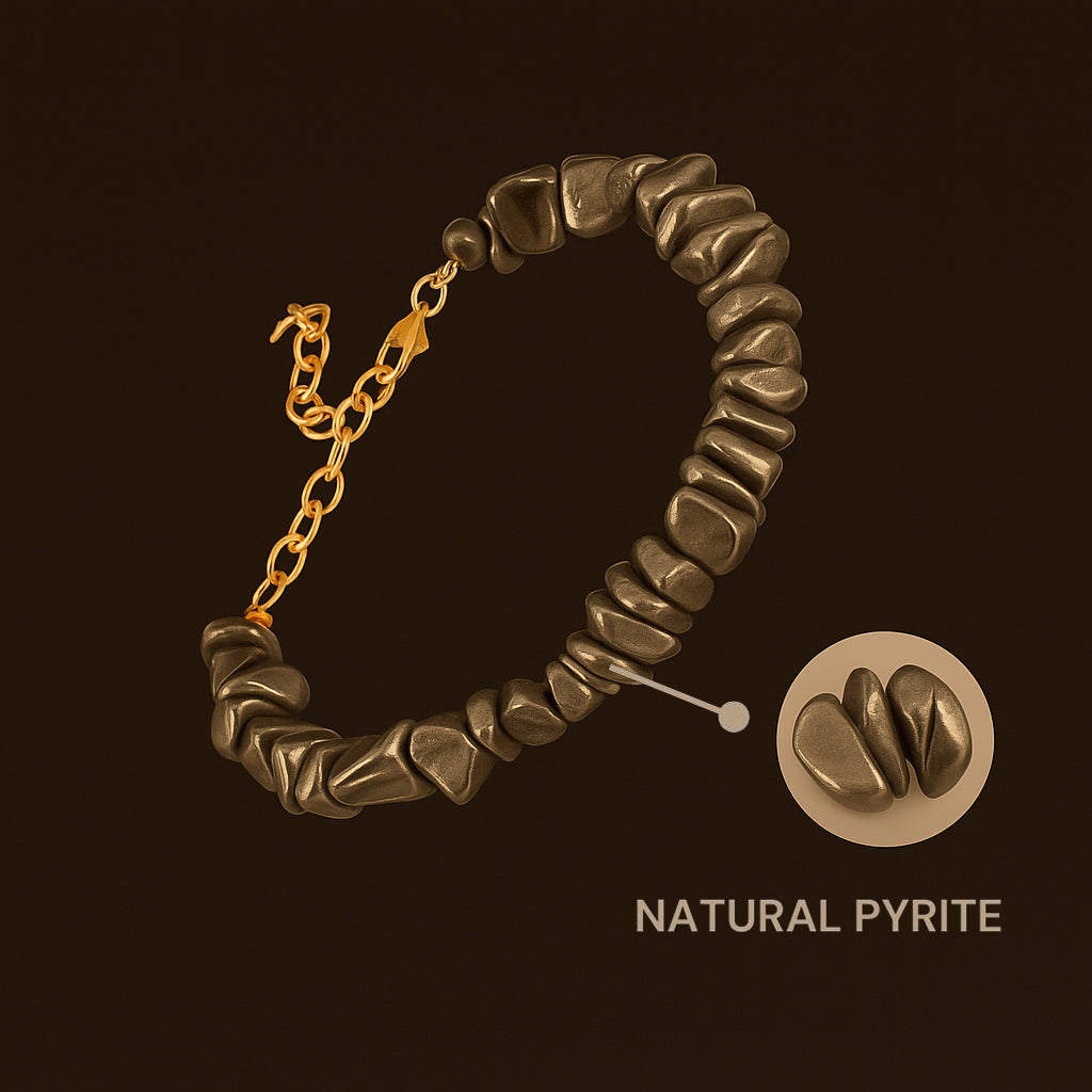 Pyrite Stone Splash Bracelet