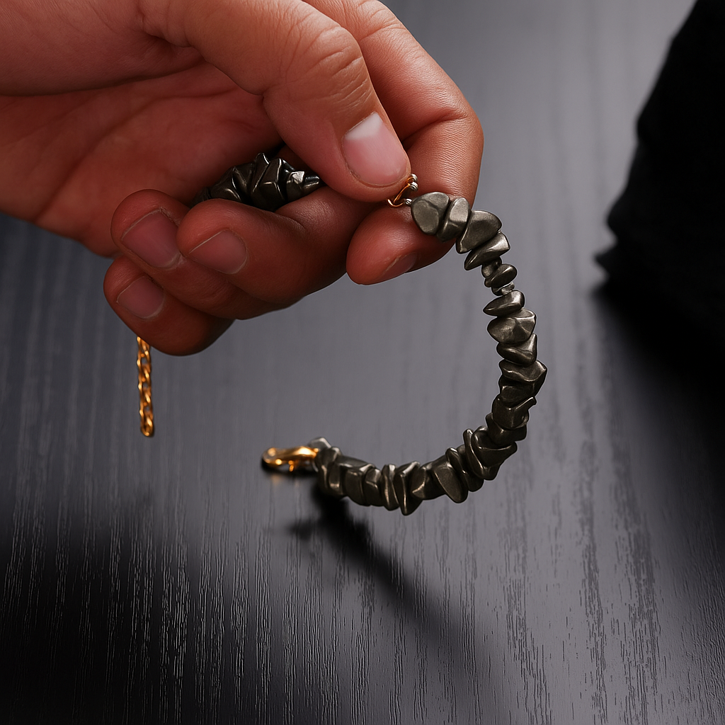Pyrite Stone Splash Bracelet
