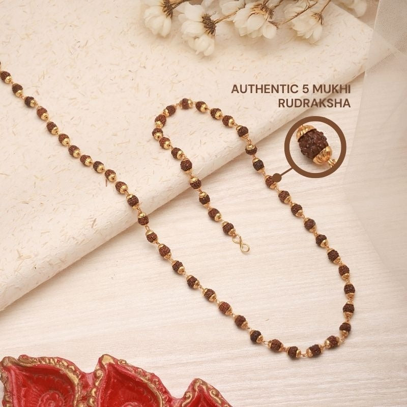 Gold Plated Eternal Grace Rudraksha Mala