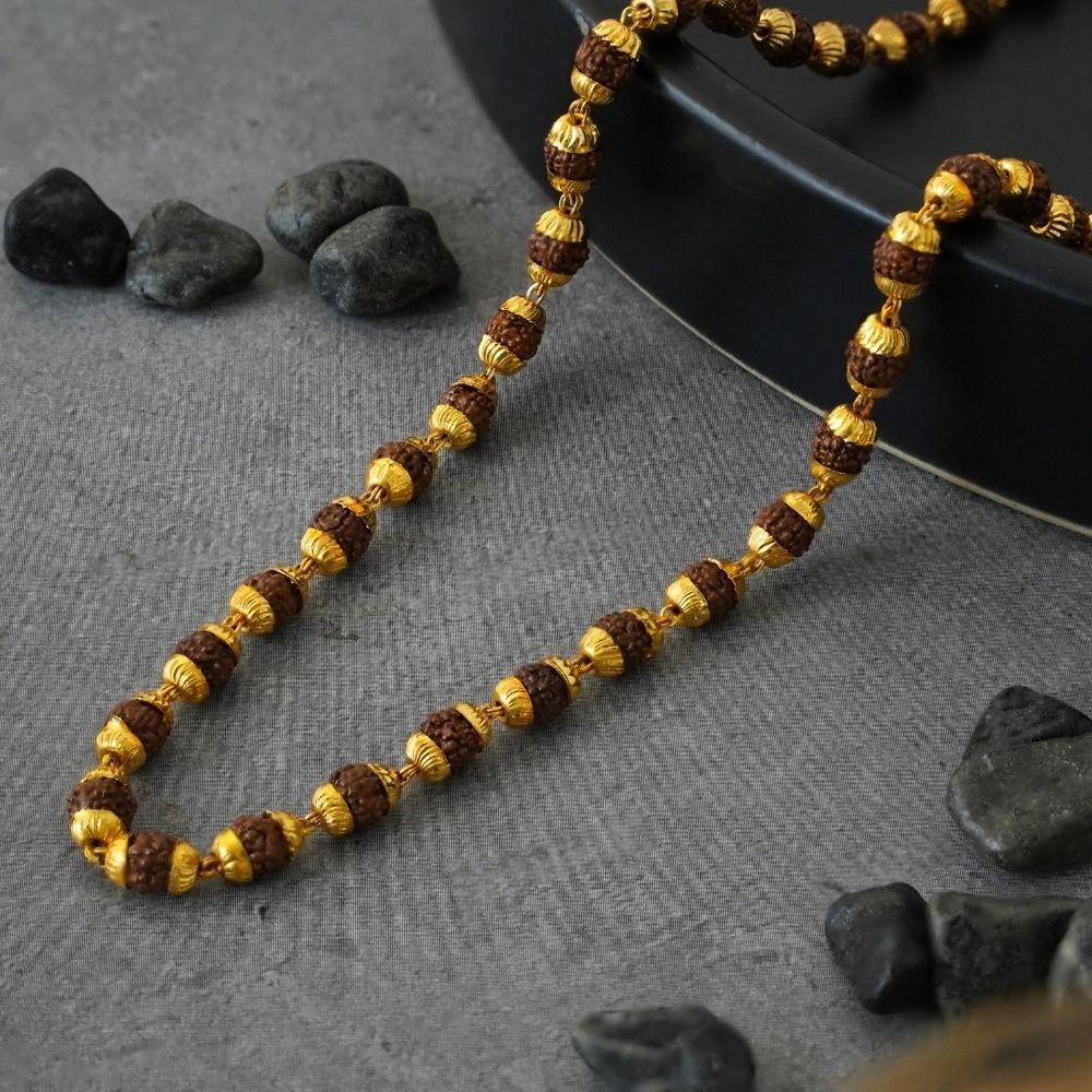 Gold Plated Eternal Grace Rudraksha Mala